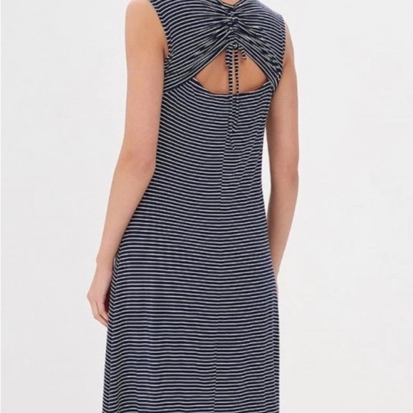 GAP Blue and White Striped Midi Dress - Picture 2 of 10